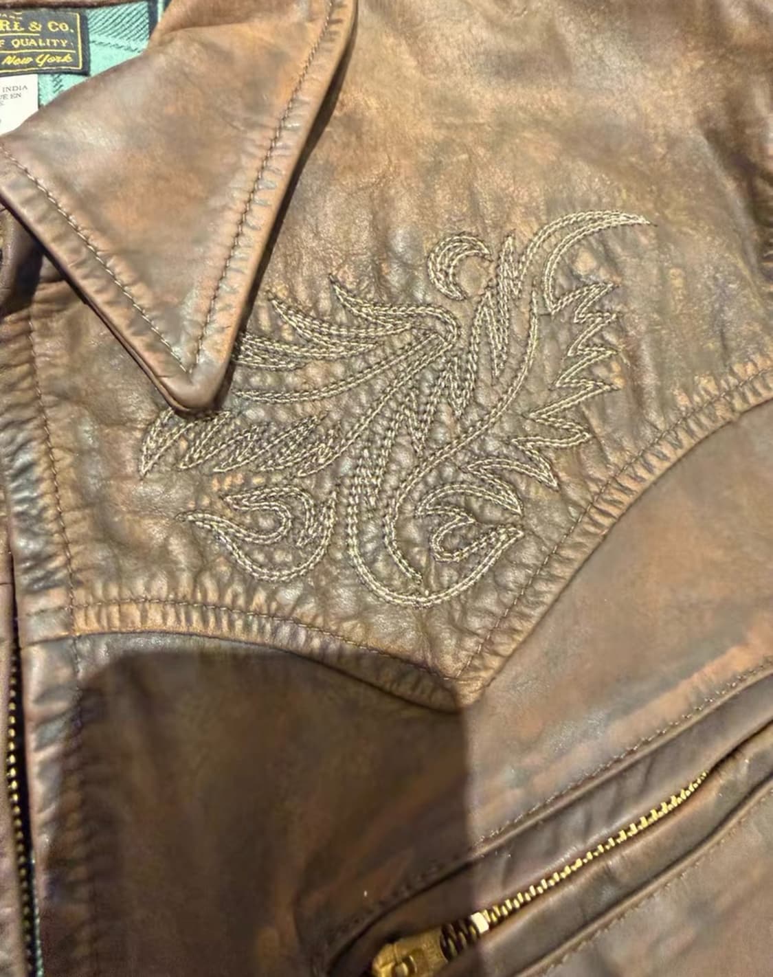 rrl 엠브로이디 레더 자켓 m 상품이미지4