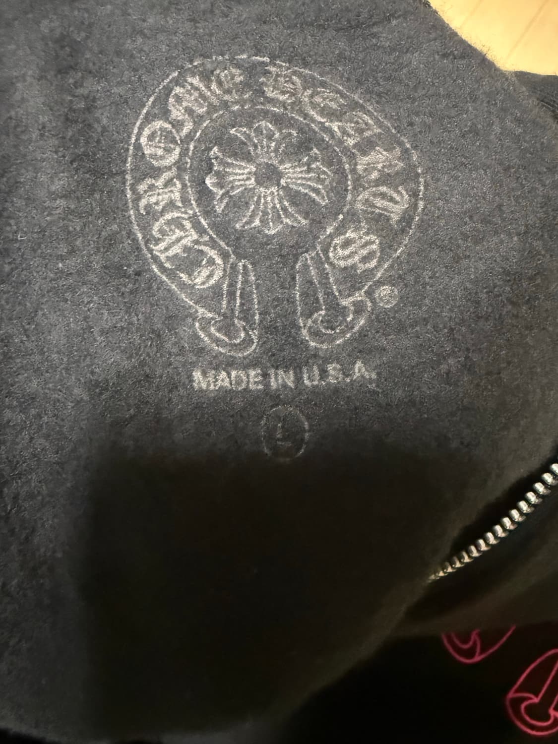 크롬하츠 홀스슈 후드집업 블랙 핑크 상품이미지6