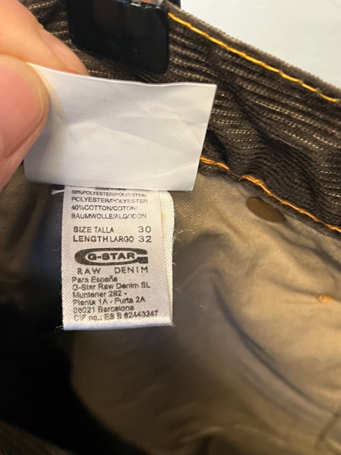 G-Star Raw 3301 브라운 슬림 코듀로이 팬츠 30x32 상품이미지6