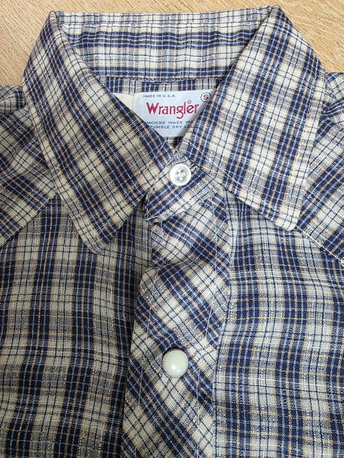 80s 빈티지 랭글러 웨스턴 체크 셔츠 S 상품이미지2
