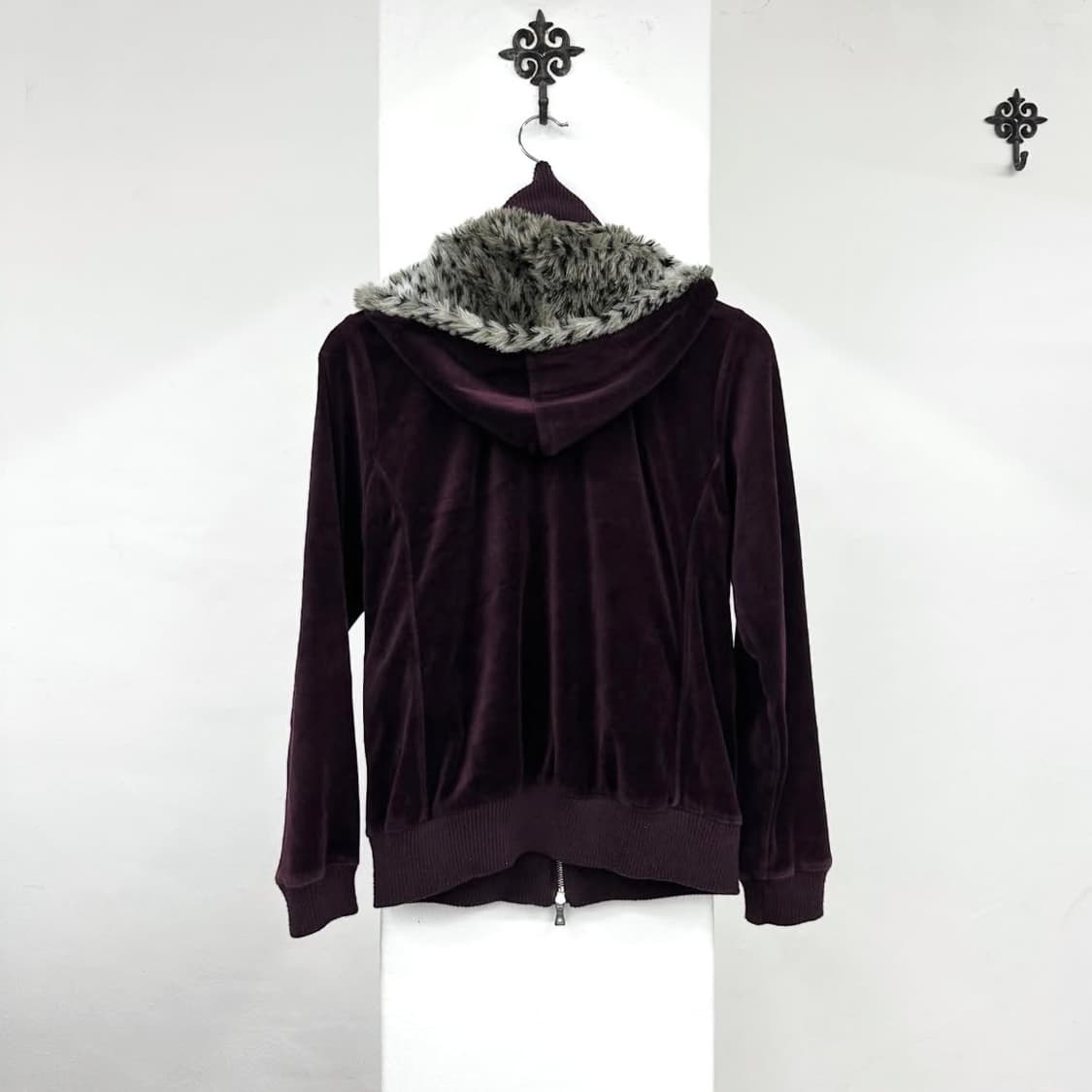 Semantic design burgundy leopard hoodie 상품이미지2
