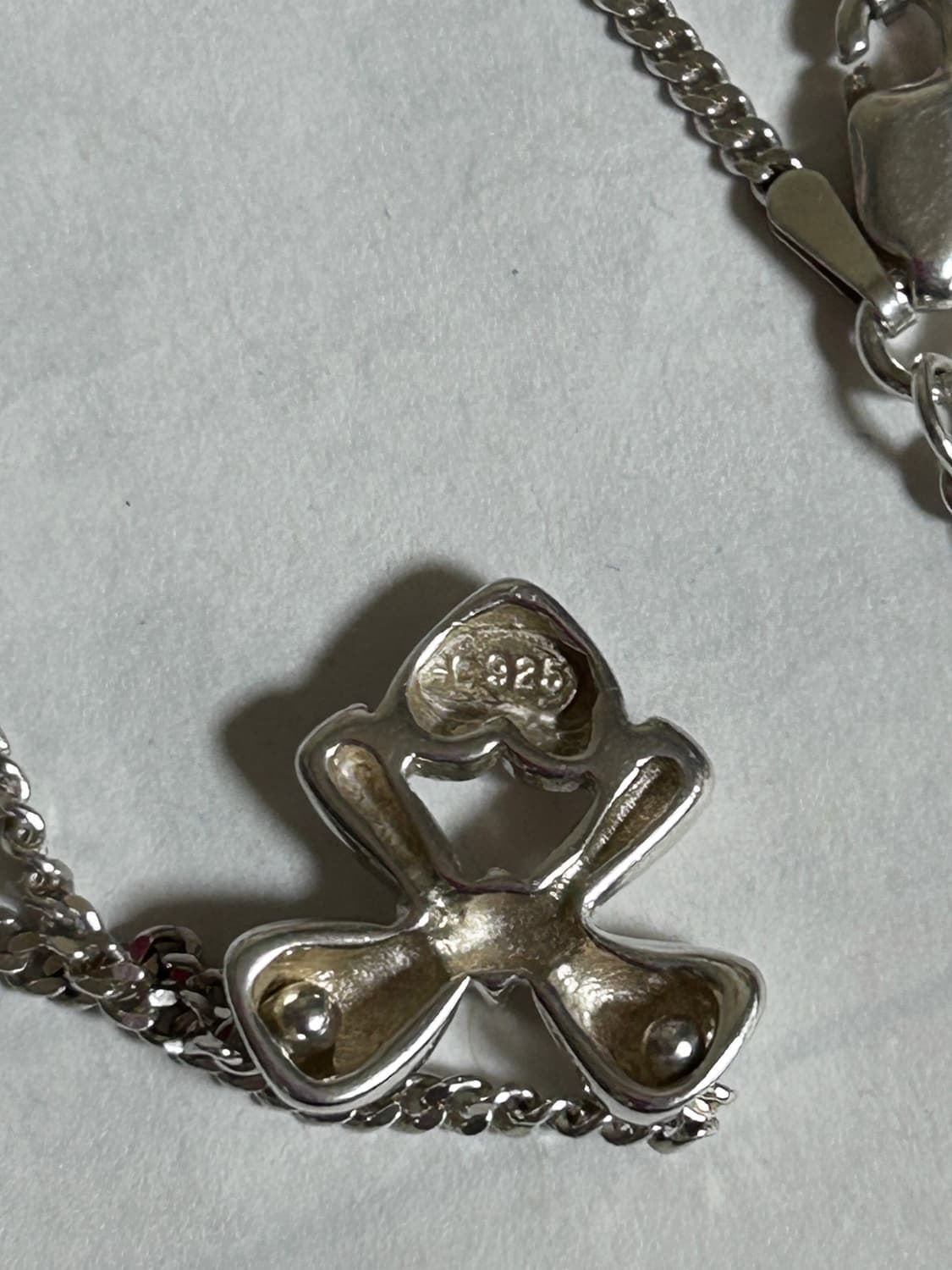 꾸레쥬 925 리본 하트 목걸이 (발레코어)희귀 상품이미지4