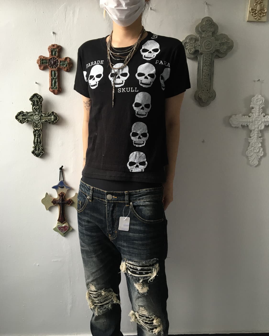 Skull printing t shirt 상품이미지5
