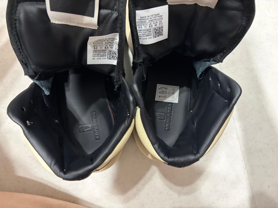 터보웨폰 1회착 275 팝니다 / 컨버스 다크쉐도우 블랙크림 상품이미지5