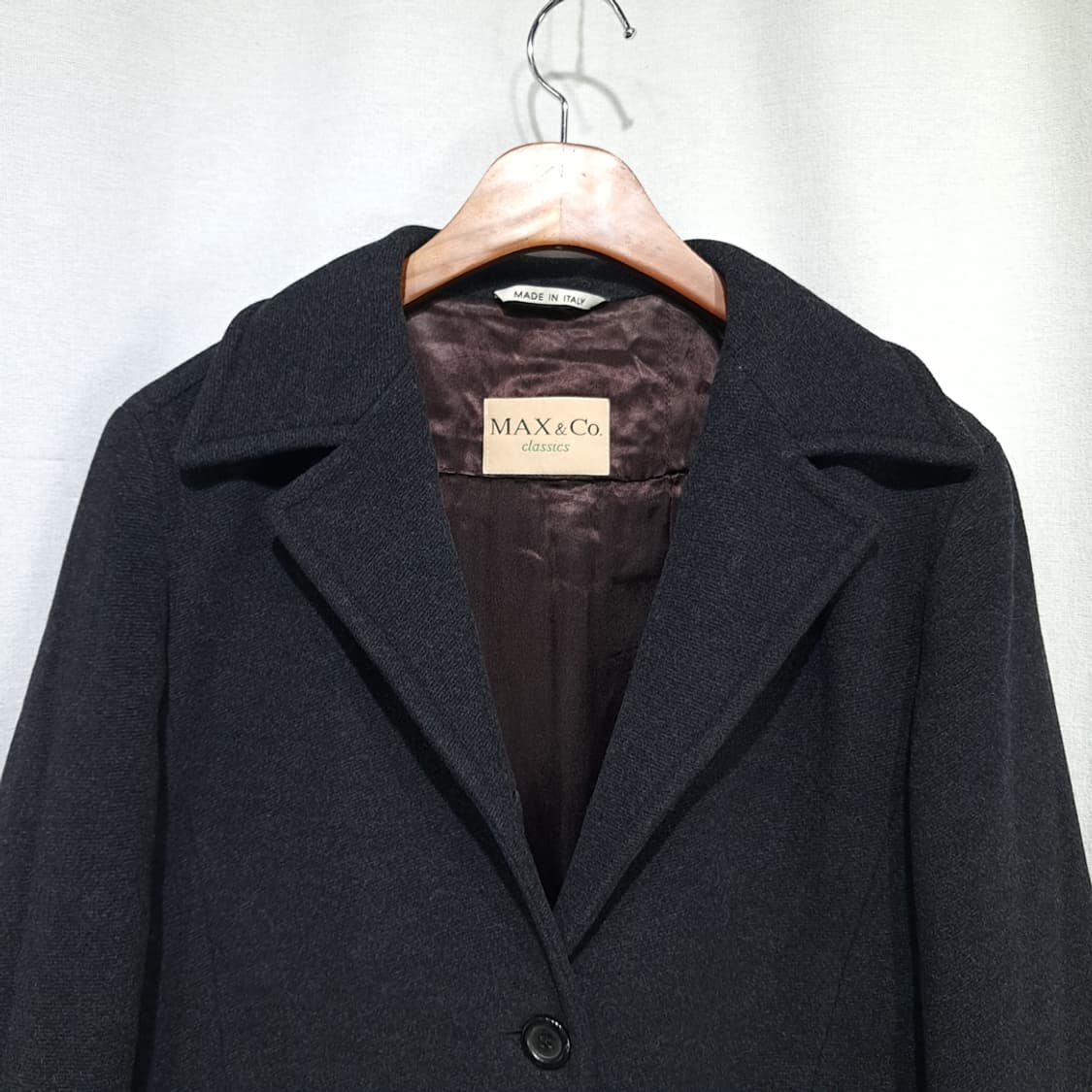 CL227 L 막스앤코 90s 이태리판 울캐시미어 차콜 코트 상품이미지2