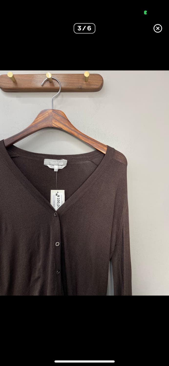 막스마라 브라운 브이넥 가디건 A3176 상품이미지3