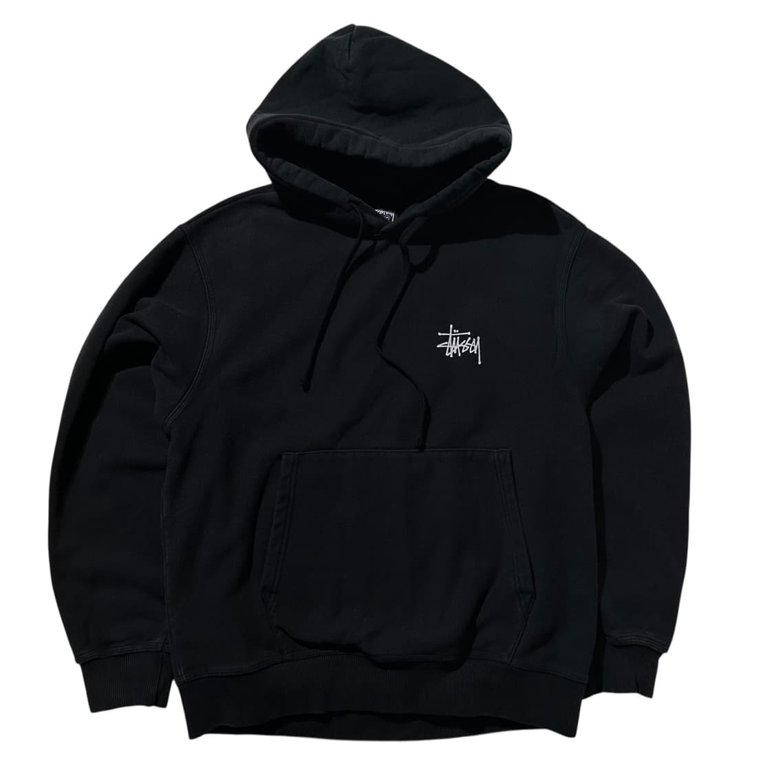스투시 재팬 스탁로고 후드 블랙 상품이미지2