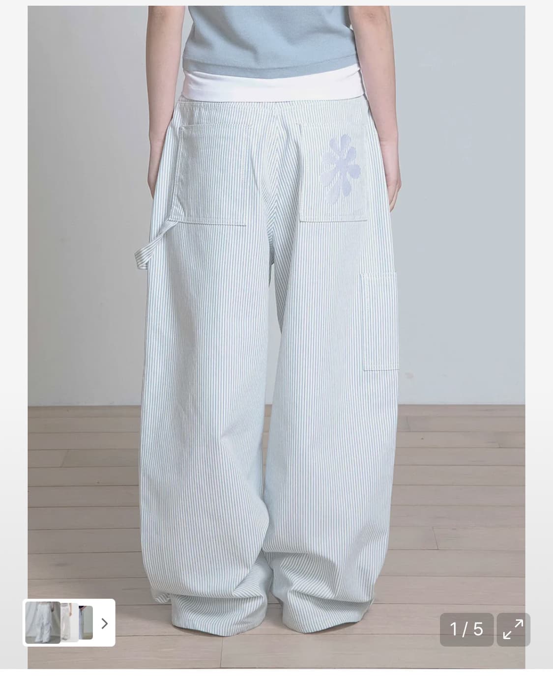 오피쉬 로고 스트라이프 워크 팬츠 화이트 1사이즈 상품이미지1