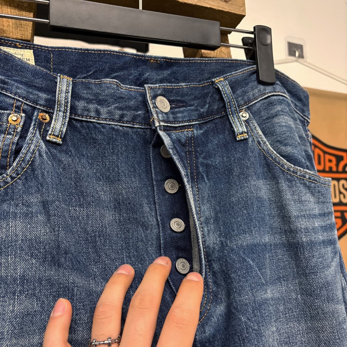 현행 리바이스 501 유즈드페이드 하이웨스트 데님팬츠 N394 상품이미지5