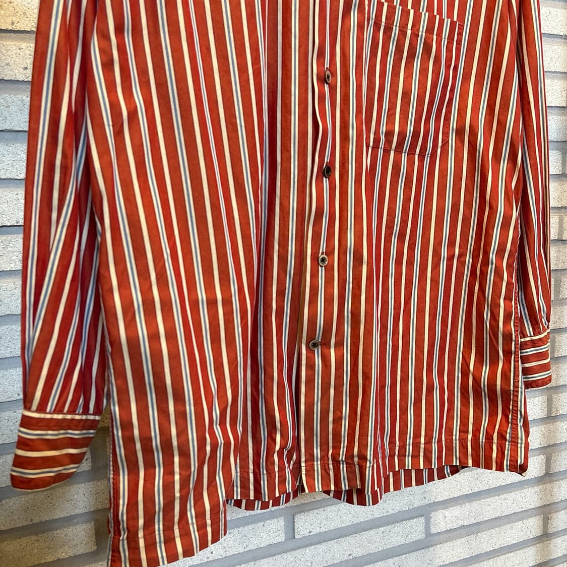 폴스미스 멀티 스프라이프 셔츠 롱 라인 디테일 오렌지 상품이미지5