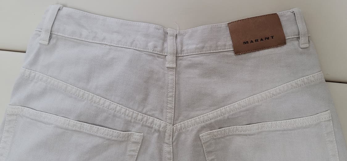 25fw 이자벨마랑 크림 데님워싱 와이드 팬츠 상품이미지3