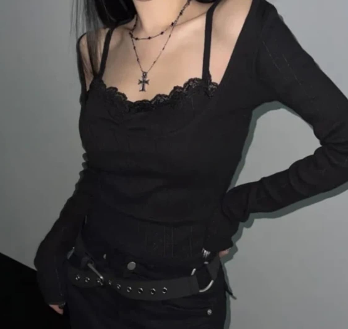 y2k 레이어드 나시 티셔츠 상품이미지1