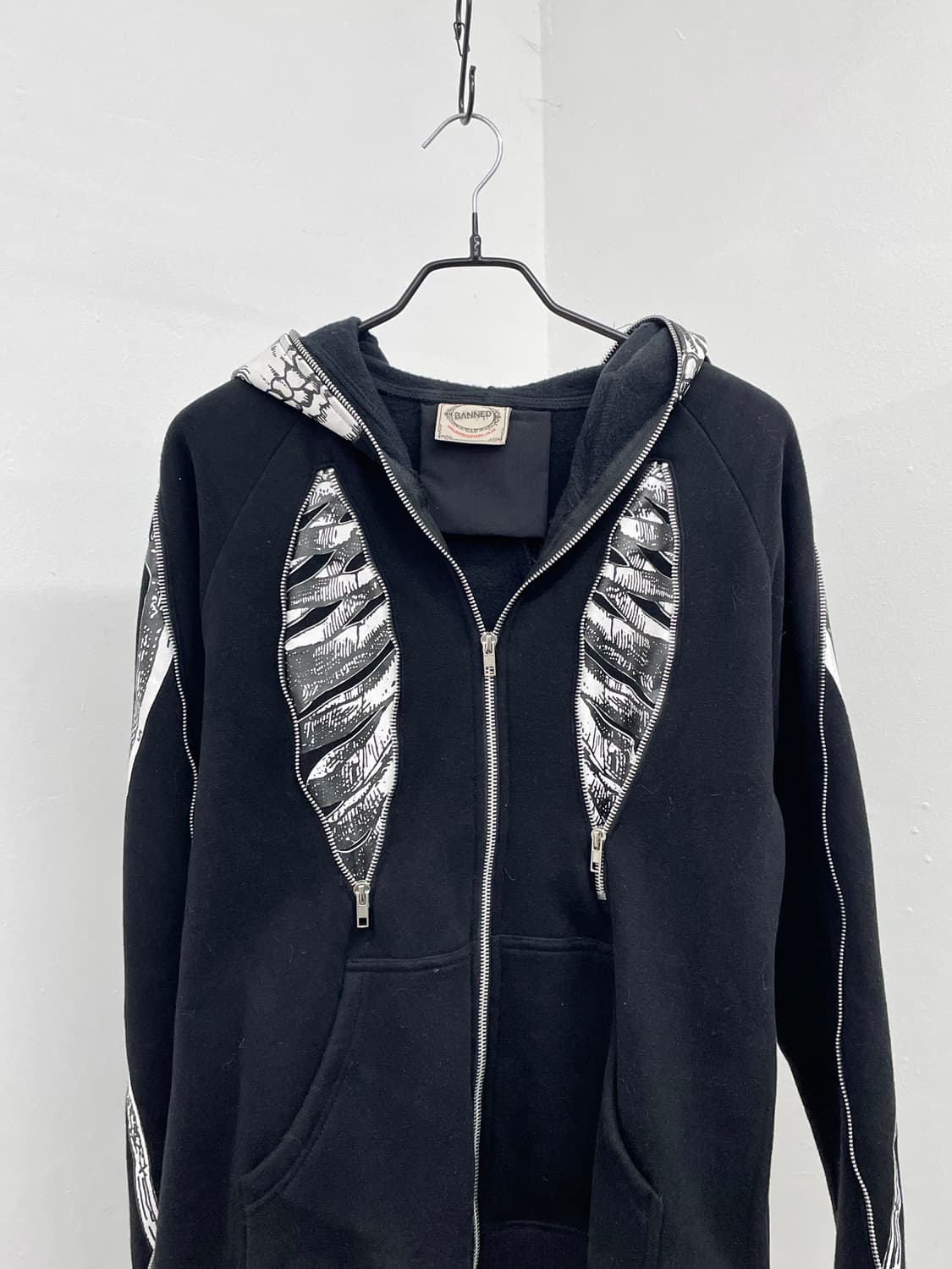 스컬 디테일 지퍼 워머 후드집업  상품이미지7