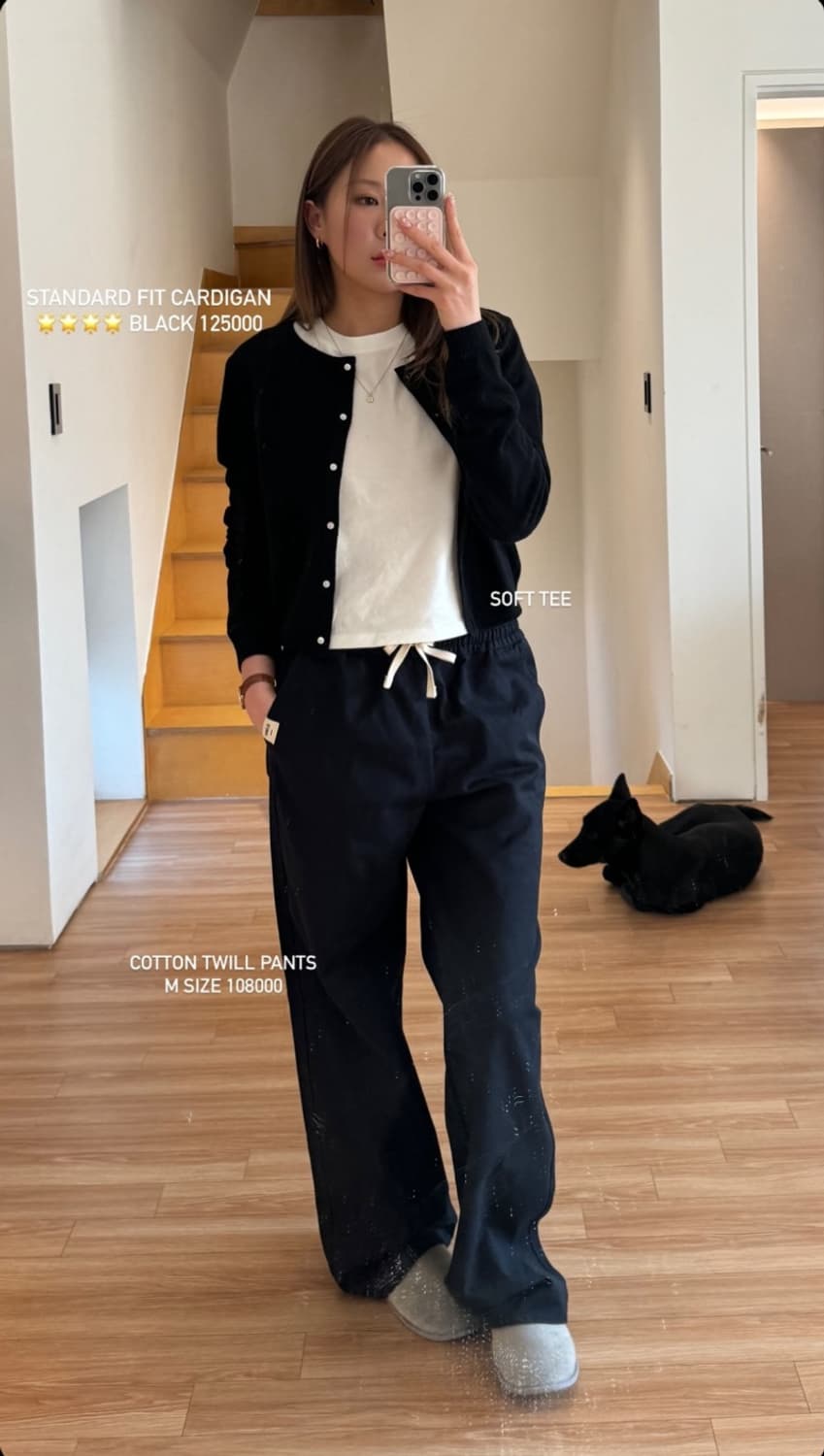 글로니 바지 COTTON TWILL PANTS (BLACK) 상품이미지4