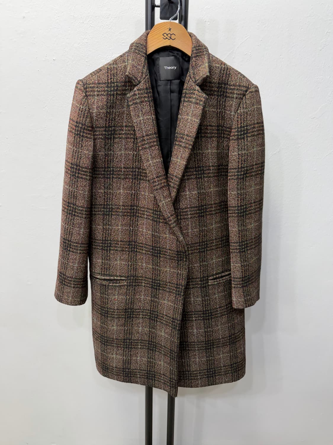정품) Theory 띠어리 여성 브라운 체크 자켓 P 상품이미지1