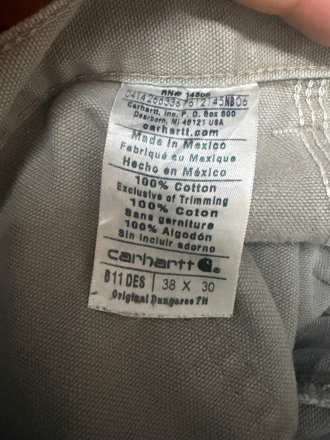 칼하트 싱글니팬츠 데져트 38x30 상품이미지4