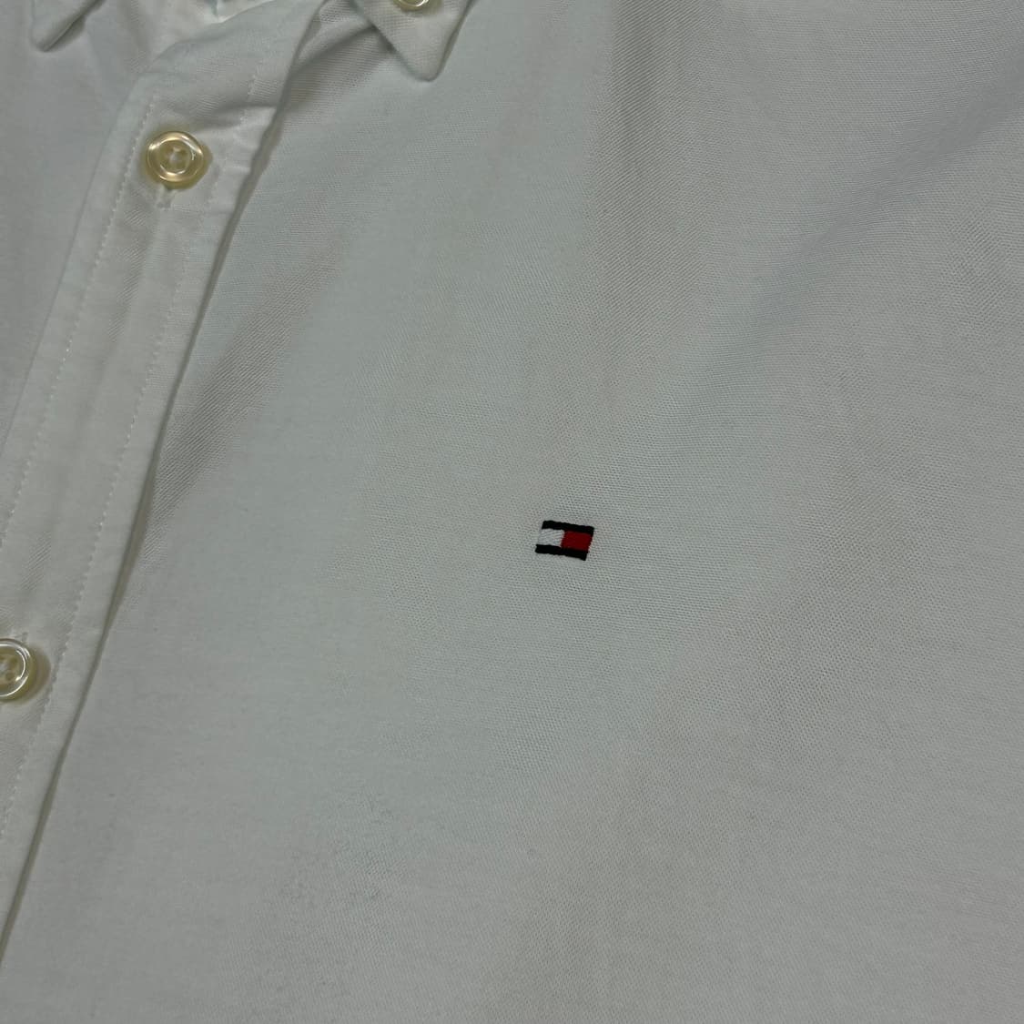 XL) 타미힐피거 화이트 반팔 옥스포드 셔츠 상품이미지3
