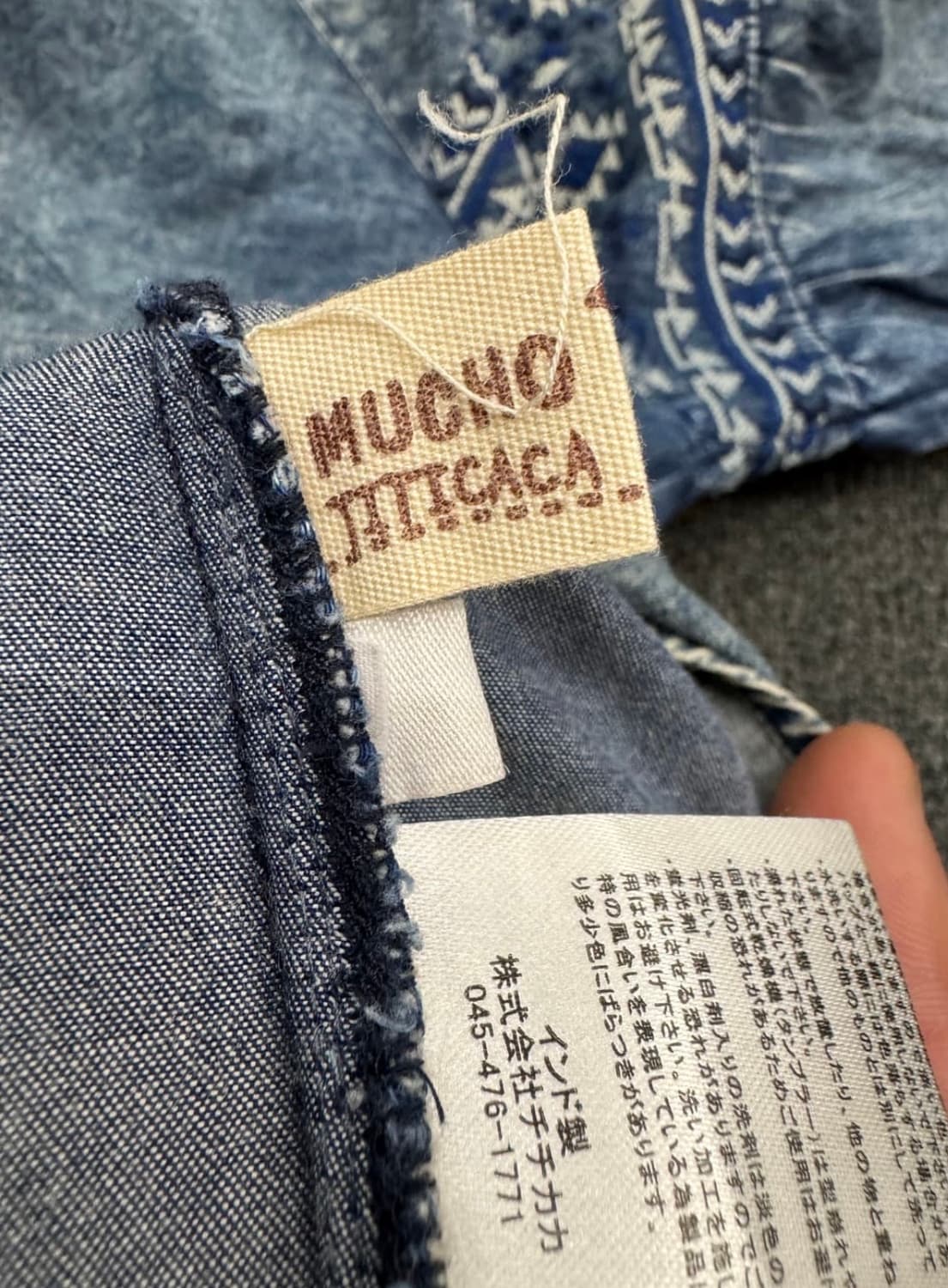 TITICACA 빈티지 나바호 패턴 데님 블라우스 셔츠 상품이미지3