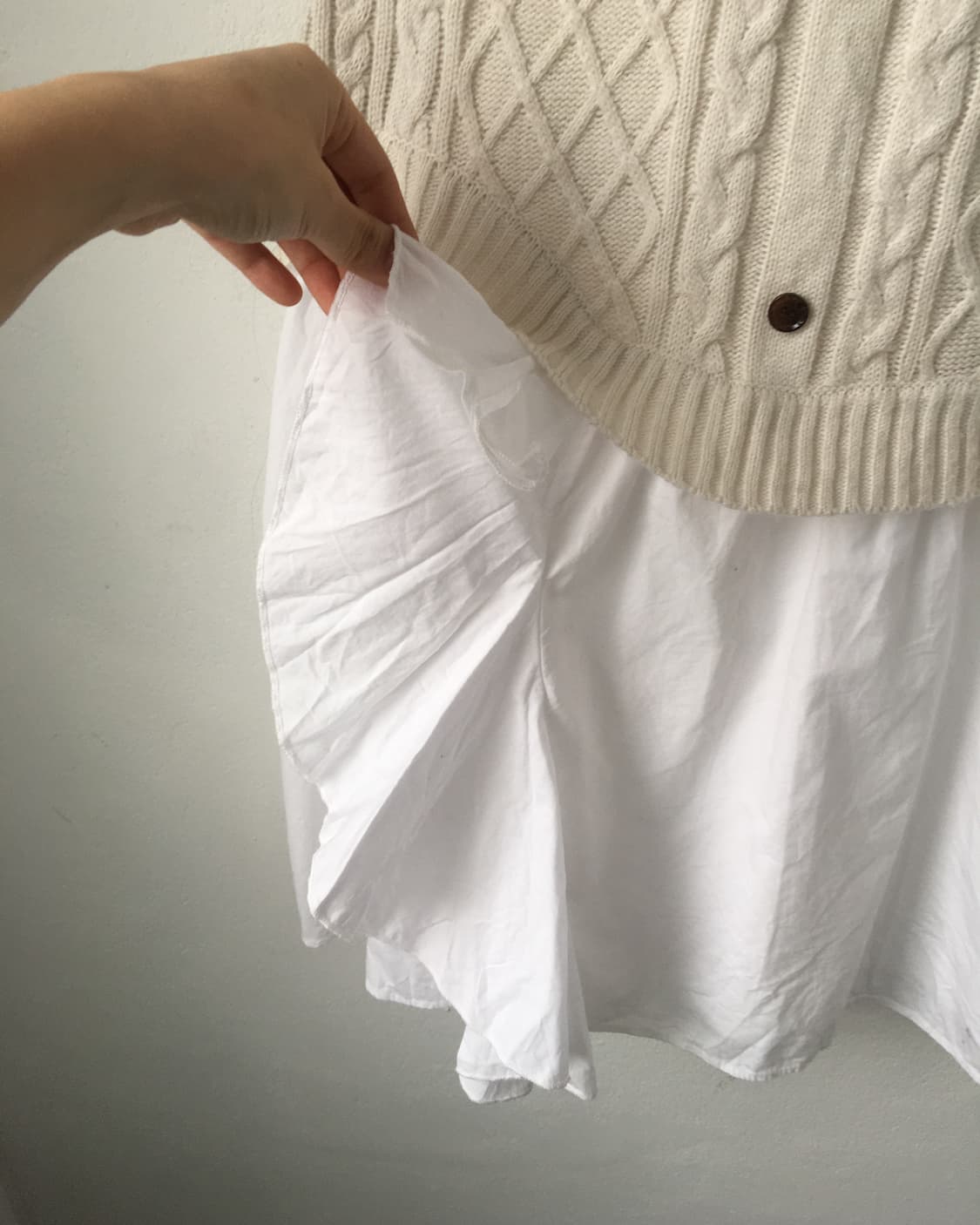 Layered point cable pattern knit skirt 상품이미지3