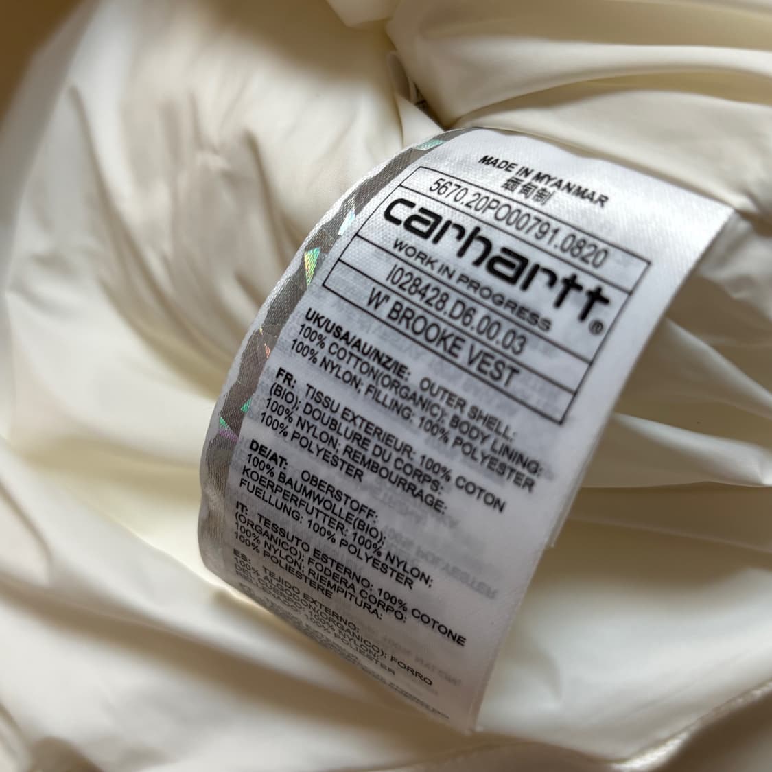 칼하트 WIP 푸퍼 조끼 패딩 자켓 화이트 상품이미지4