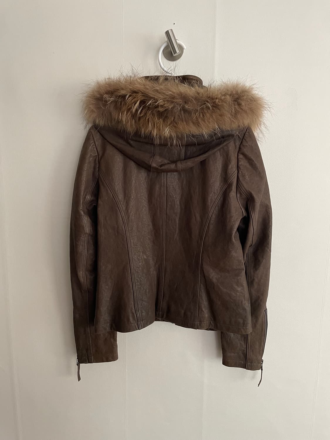 빈티지 퍼후디 레더 자켓 상품이미지7