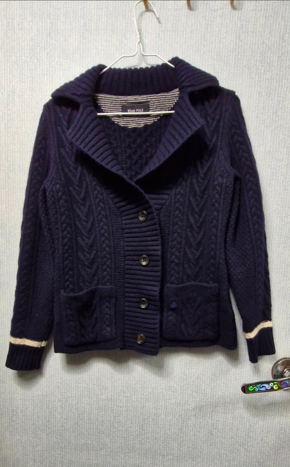 빈폴 여성 카라 가디건 네이비 90 상품이미지1