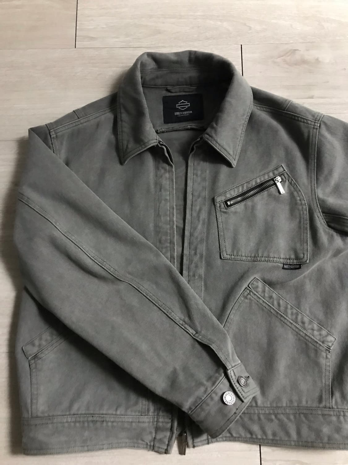 할리데이비슨 데님 라이더 자켓 카키 상품이미지1