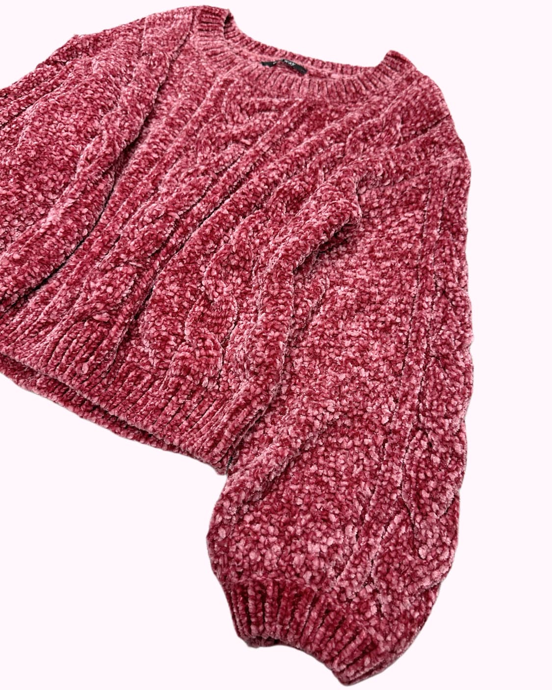 brushed pink cable crop knit 상품이미지3