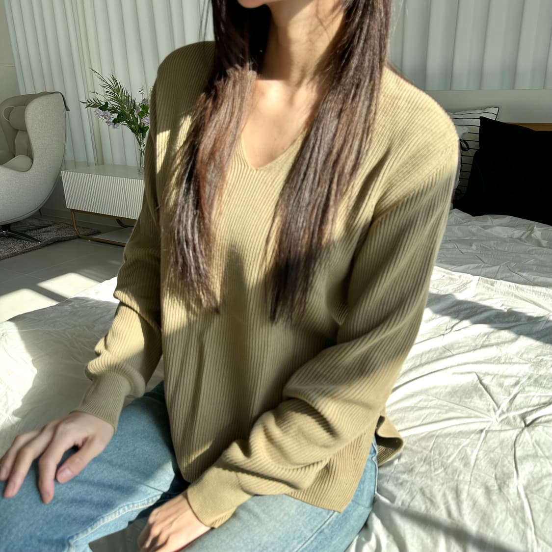 오라리 auralee 브이넥 니트 상품이미지1