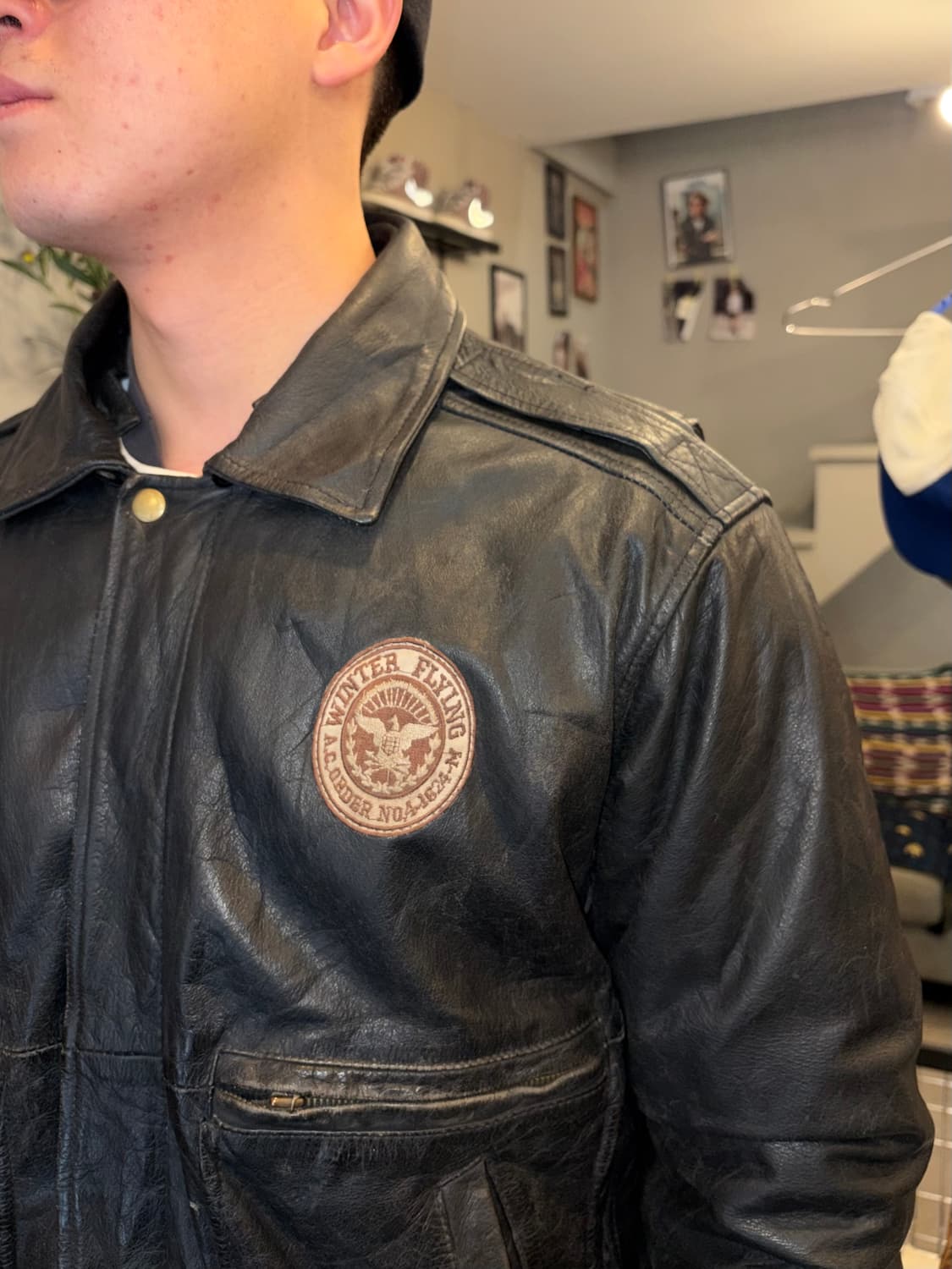 80’s American  cow-leather A-2 bomber  상품이미지5