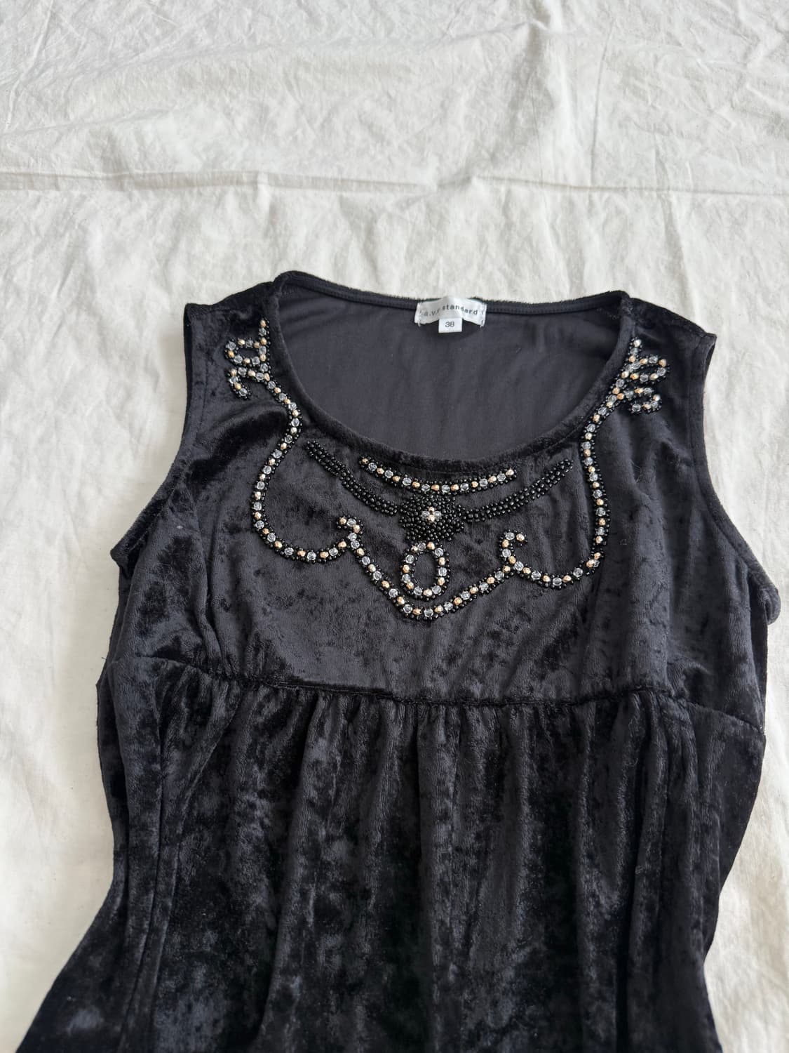 블랙 벨벳 캐미솔  상품이미지2