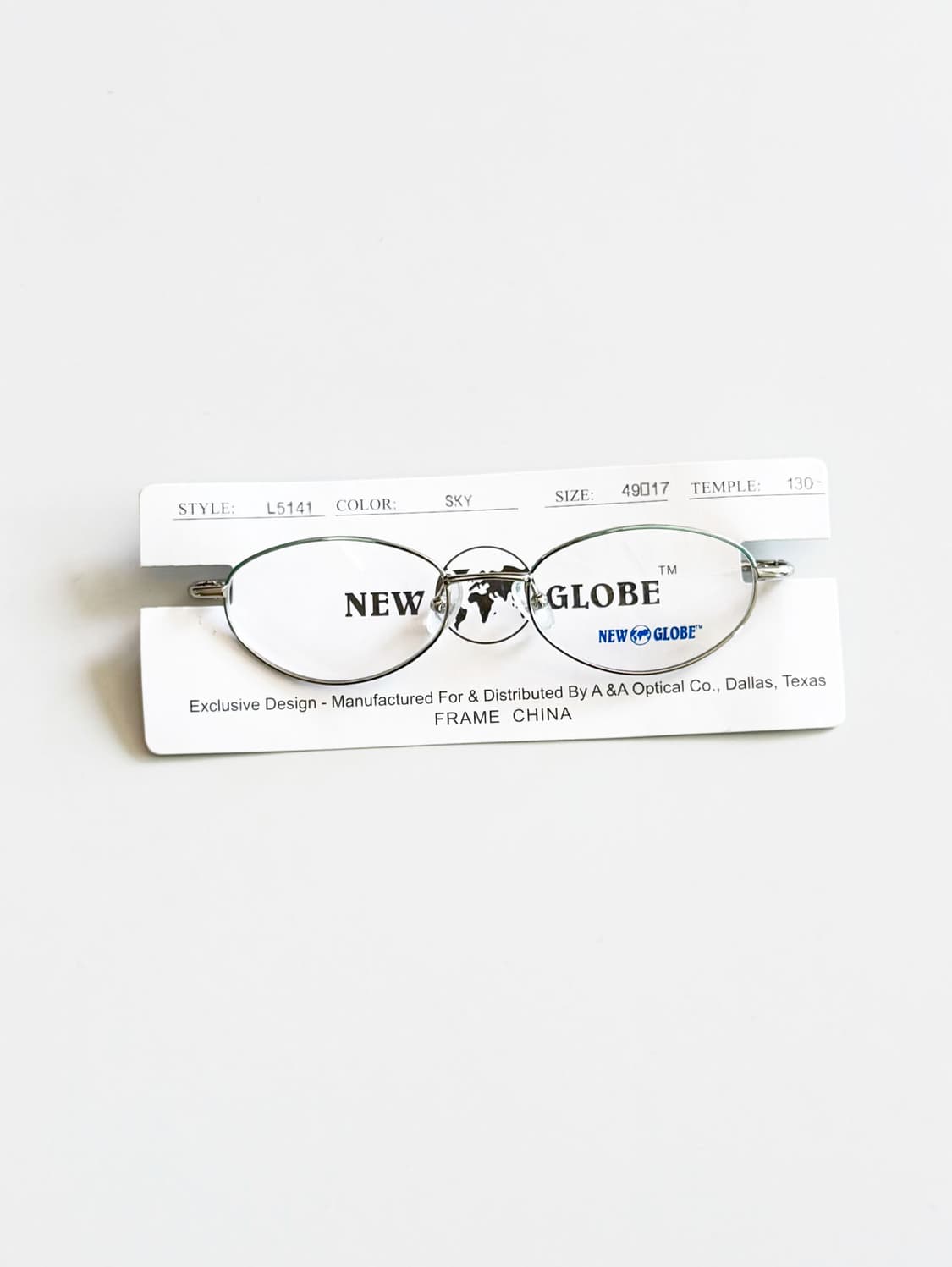 90s NEW GLOBE 실버톤 메탈 슬림 오벌 빈티지 안경 상품이미지1