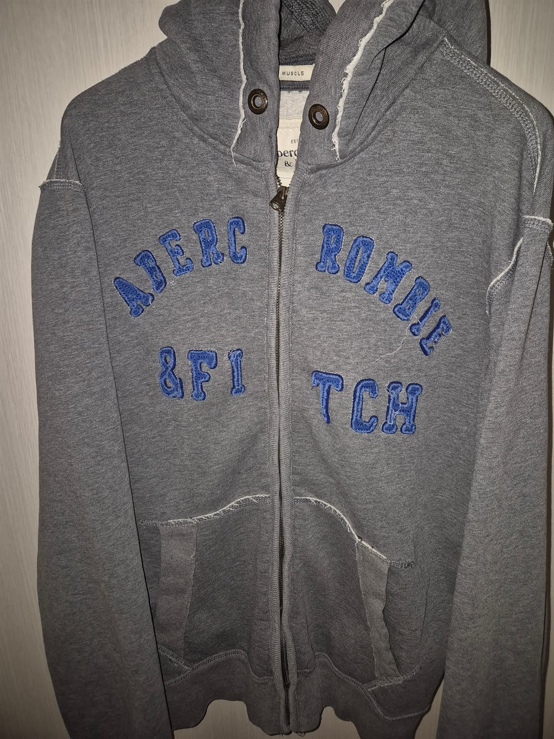 아베크롬비 후드집업 회색 XL 상품이미지3