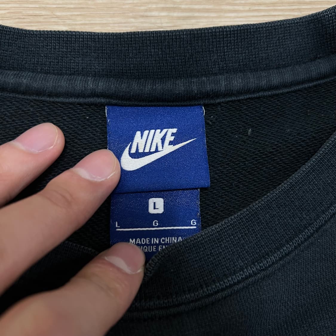나이키 스우시 로고 맨투맨 크루넥 티셔츠 [다크 네이비] L/100 상품이미지5