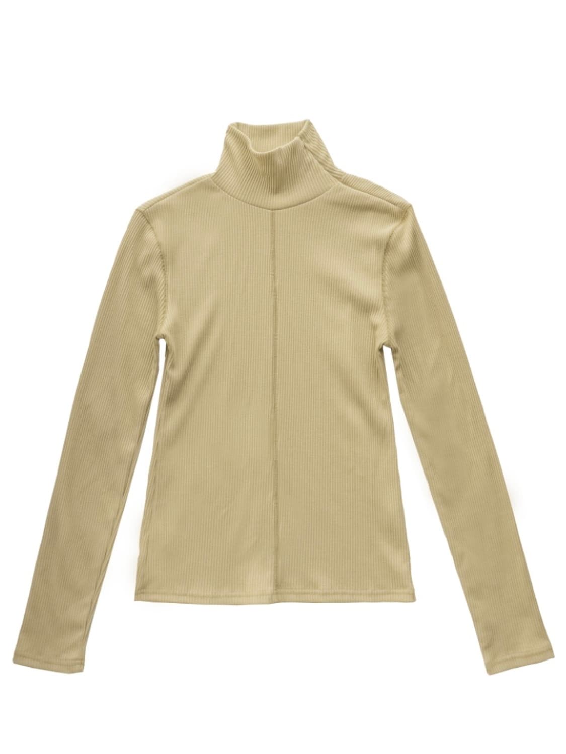 에옹쓰 Zip Turtleneck Top - Mustard 상품이미지1