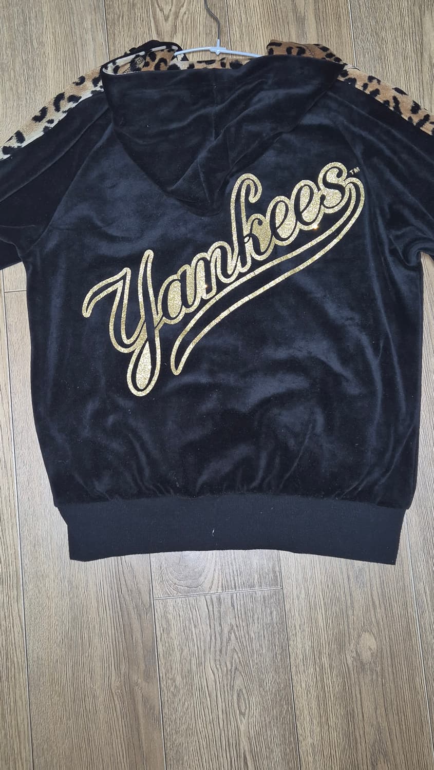 MLB 뉴욕 양키스 벨벳 후드집업 빈티지 레오파드 y2k 갸루 상품이미지3
