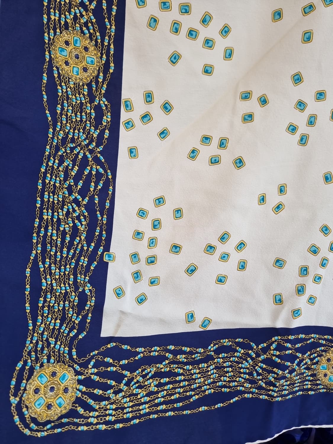 샤넬 스카프 네이비 실크 상품이미지3