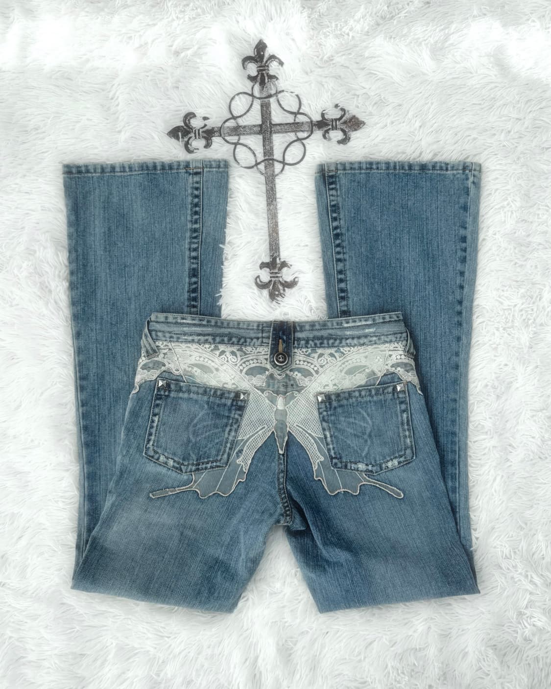 백 버터플라이 플레어 부츠컷 데님 상품이미지1