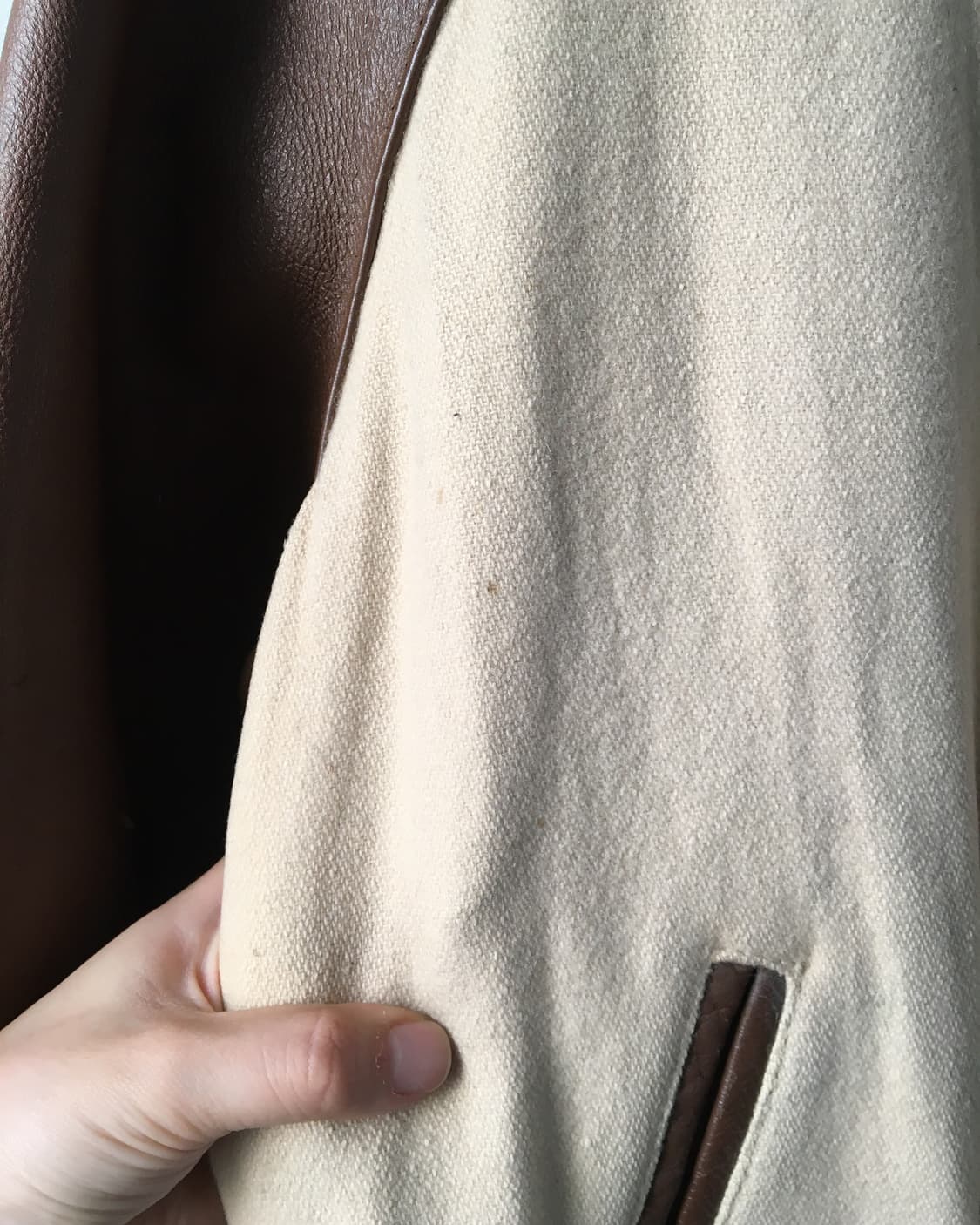 Leather layer varsity jacket 상품이미지7