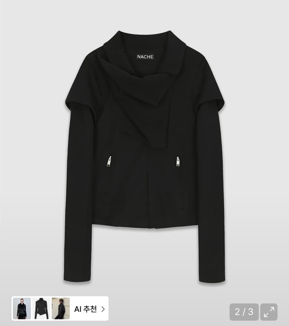 2-WAY SLIM COTTON RIDER JACKET BLACK 상품이미지1