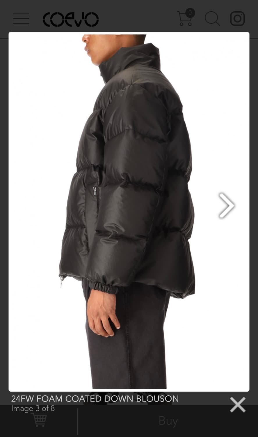 코에보 코팅폼 구스다운 패딩 L 상품이미지3