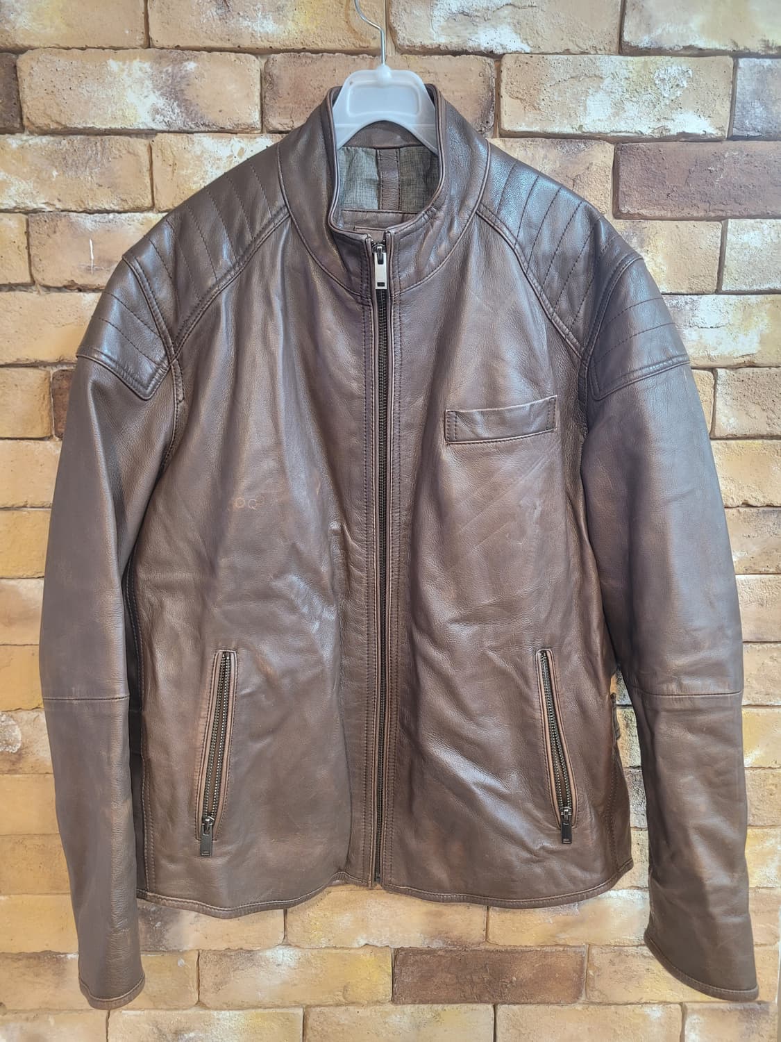 L'UOMO 워모 브라운 양가죽 라이더 자켓 95 상품이미지1