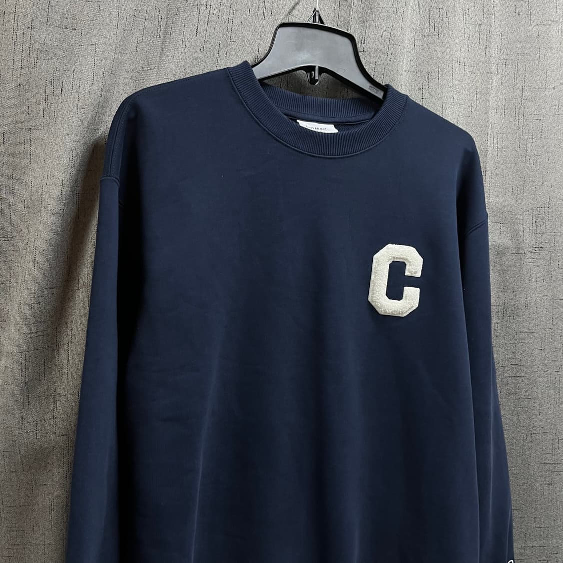커버낫 C 로고 긴팔 맨투맨 네이비 오버핏 M 상품이미지3