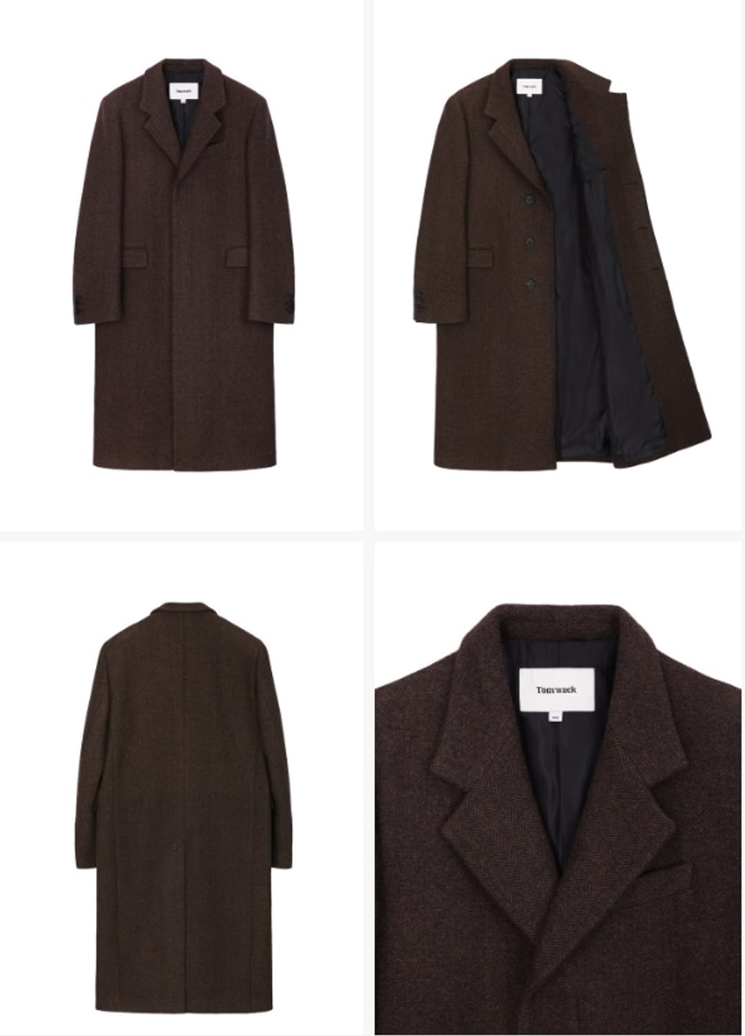 토니웩 헤링본 싱글 브레스티드 코트 52 XL 상품이미지6