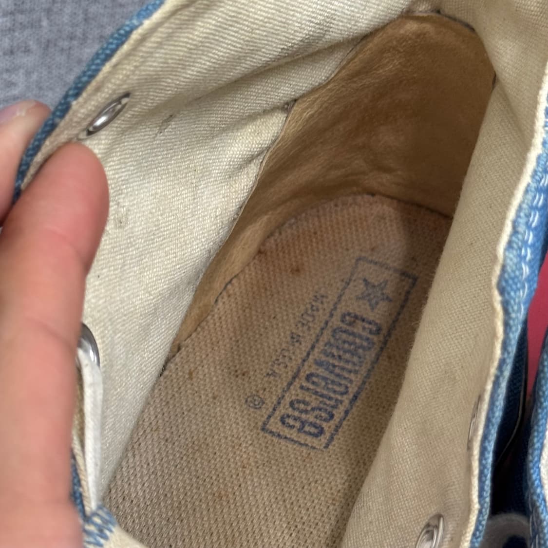 290 11) 80s 초반 컨버스 하이 사이드스티치 블루 빈티지 상품이미지7