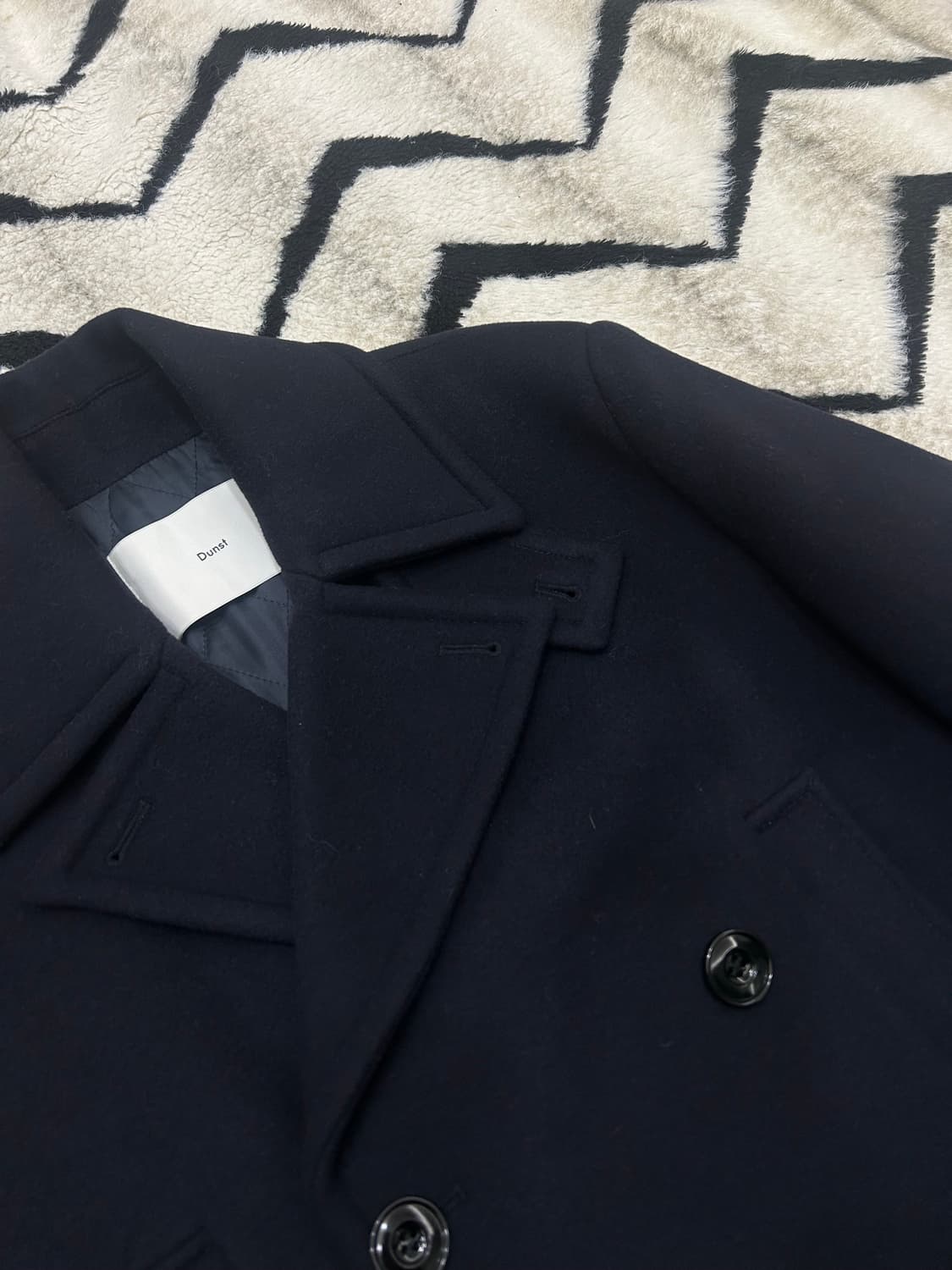 [M]던스트 클래식 오버핏 울 피코트/짙은네이비 상품이미지1