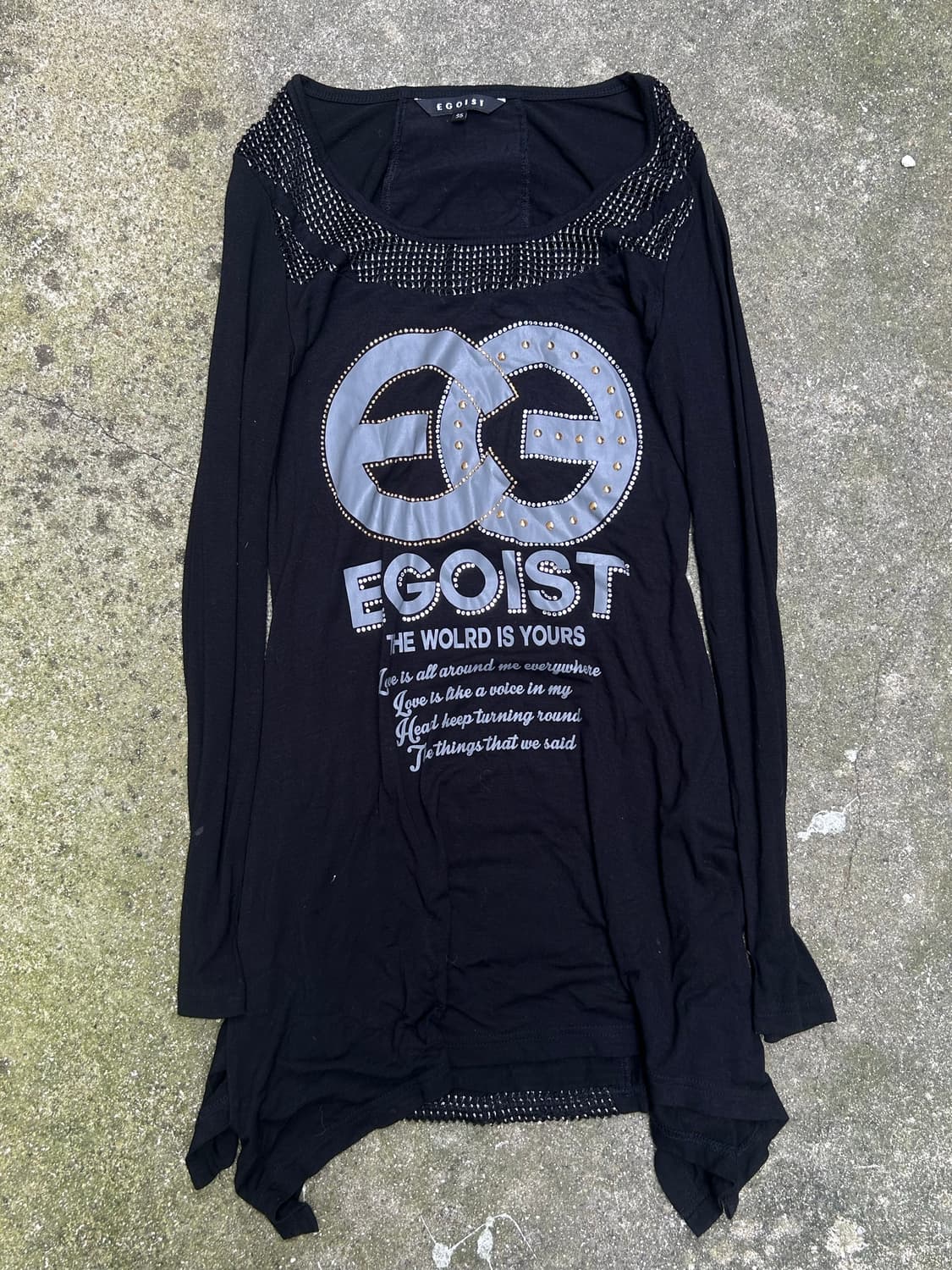 2000s egoist Y2K 큐빅 디테일 롱 슬리브 상품이미지2