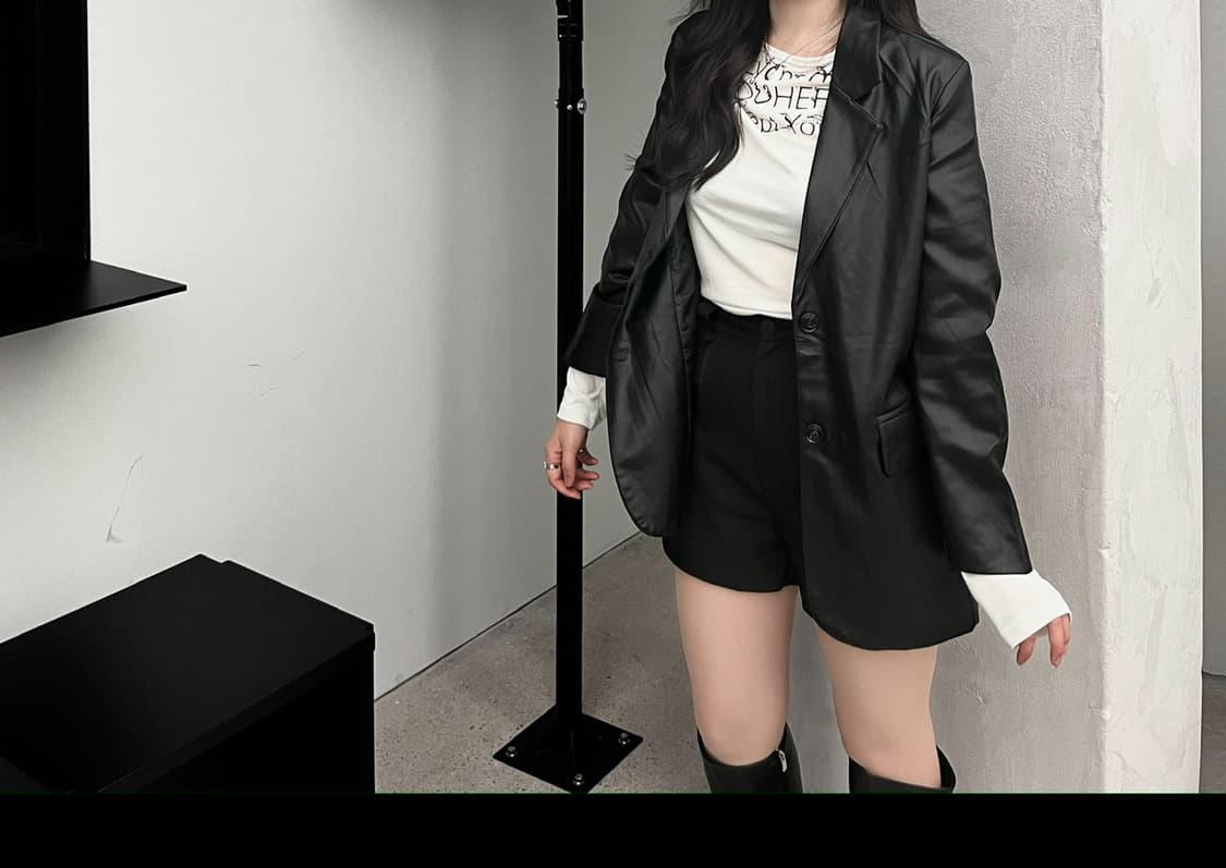 콜릿 레더 가죽자켓 상품이미지1