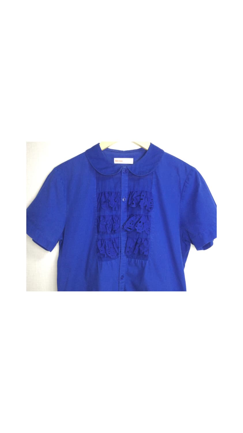 Ne-net 네넷냐 블루 프릴 라운드 반팔 블라우스 상품이미지2