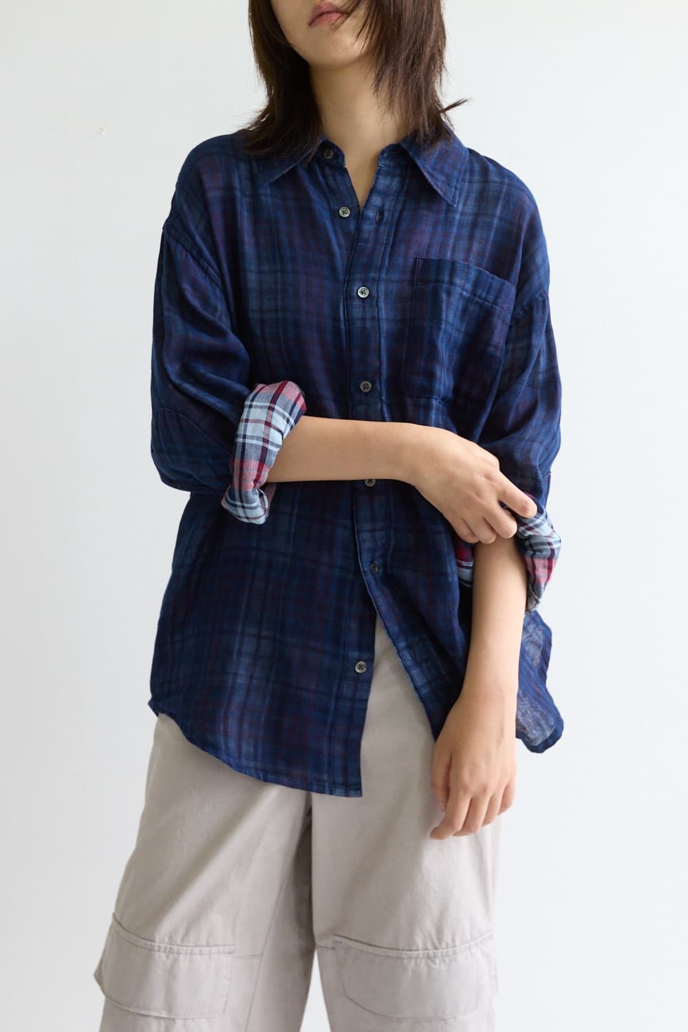 해칭룸 Archive Shirt V2 Shadow Check Linen 상품이미지1